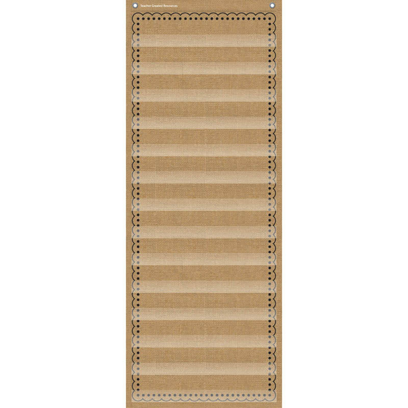 14-POCKET POCKET CHART BURLAP 13X34