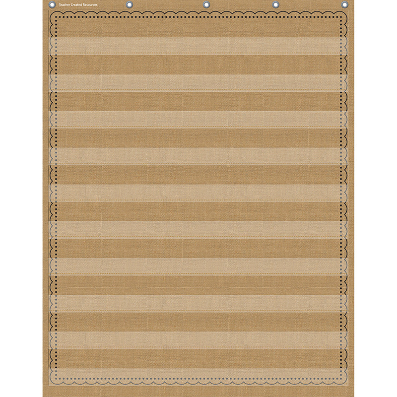 10POCKET POCKET CHART BURLAP 34X44