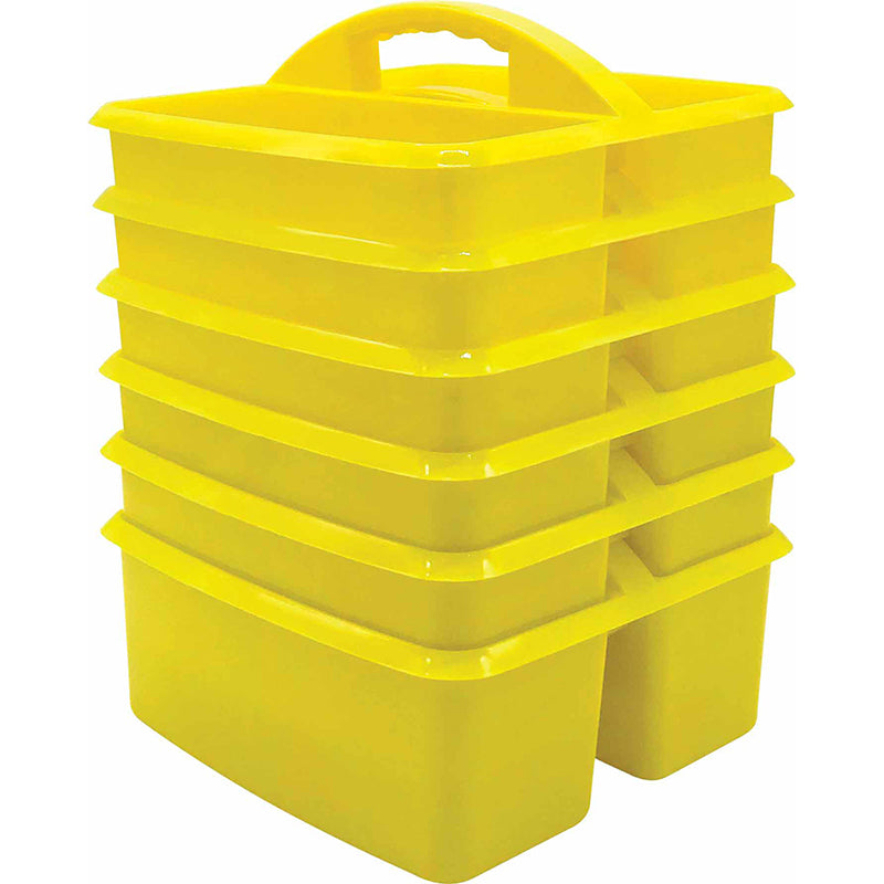 (6 EA) YELLOW PLASTIC STORAGE CADDY