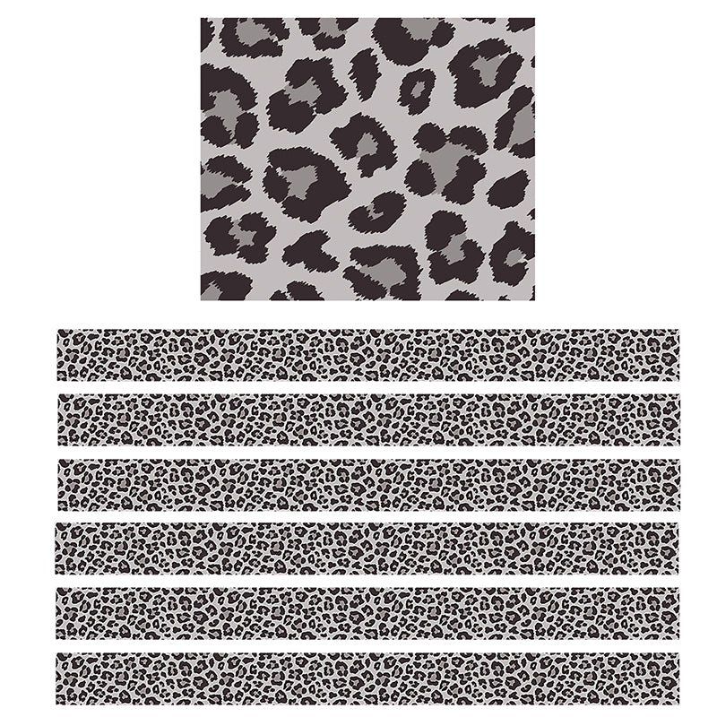 (6 PK) GRAY LEOPARD PRINT STRAIGHT