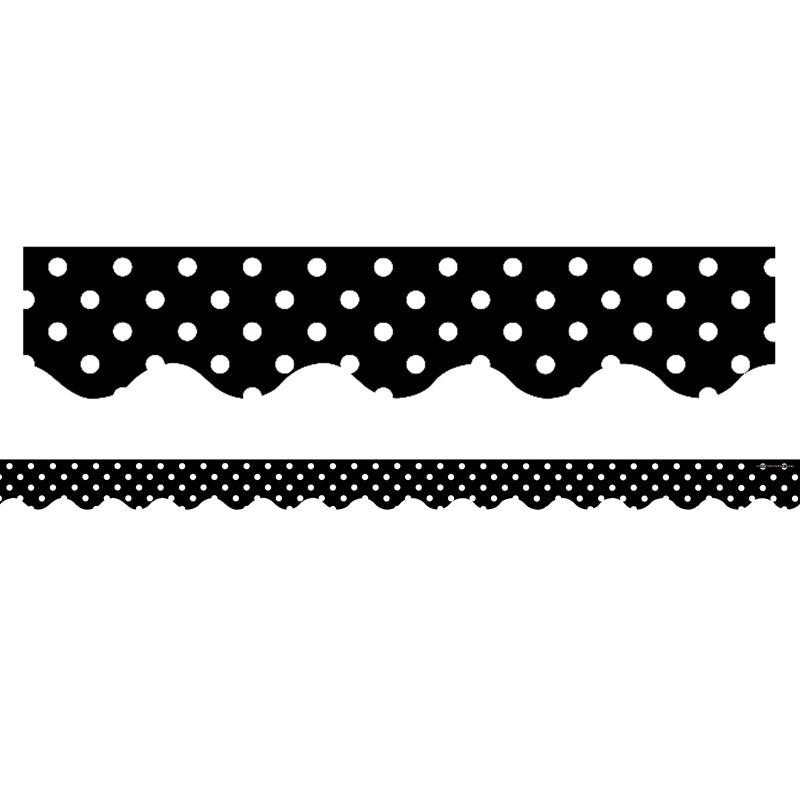 BLACK MINI POLKA DOTS BORDER TRIM