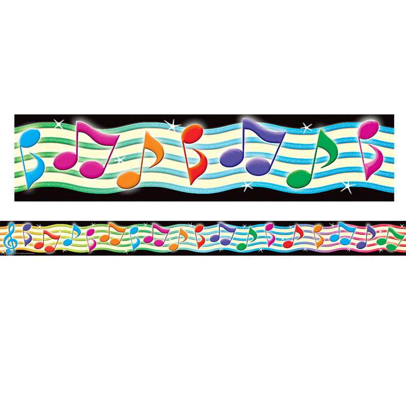 MUSICAL NOTES STRAIGHT BORDER TRIM