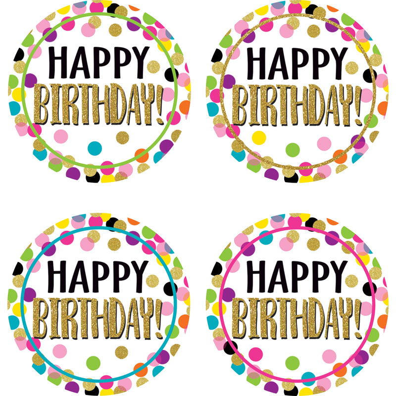 CONFETTI HAPPY BIRTHDAY BADGES