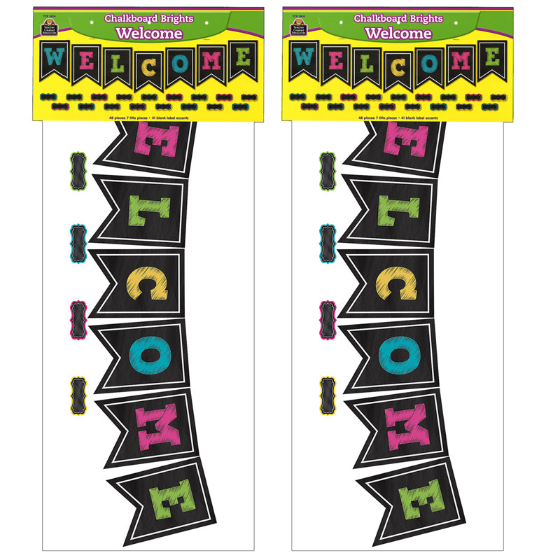 (2 PK) CHALKBOARD BRIGHTS PENNANTS
