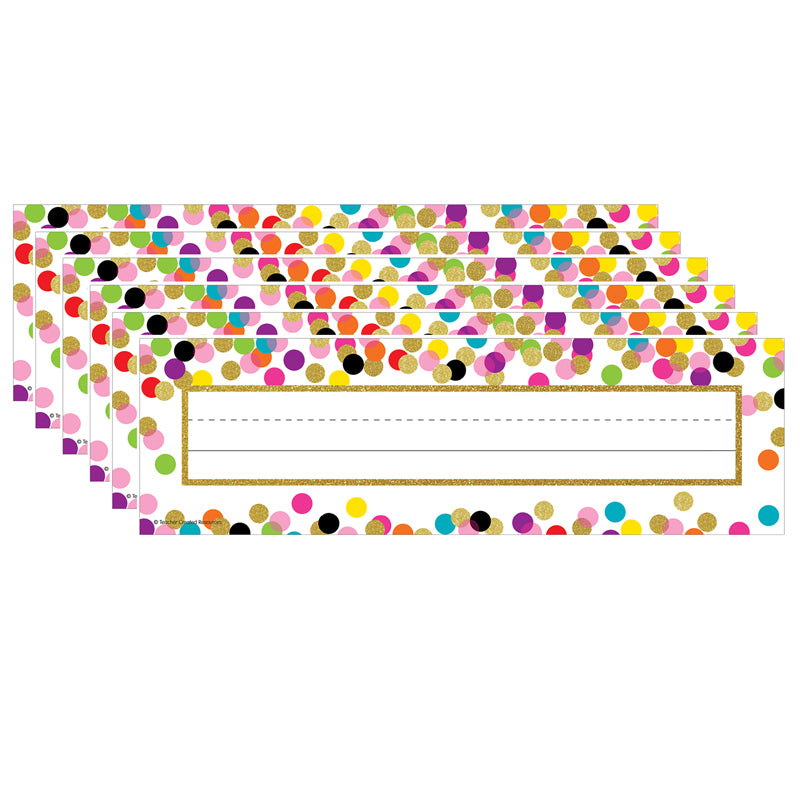 (6 PK) CONFETTI NAME PLATES