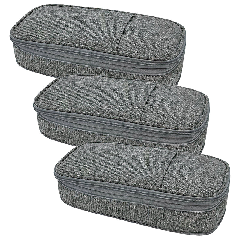 (3 EA) GRAY PENCIL CASE