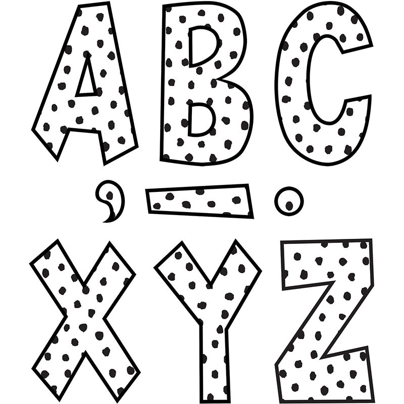 BLK PAINT DOTS 7IN FUN FONT LETTERS