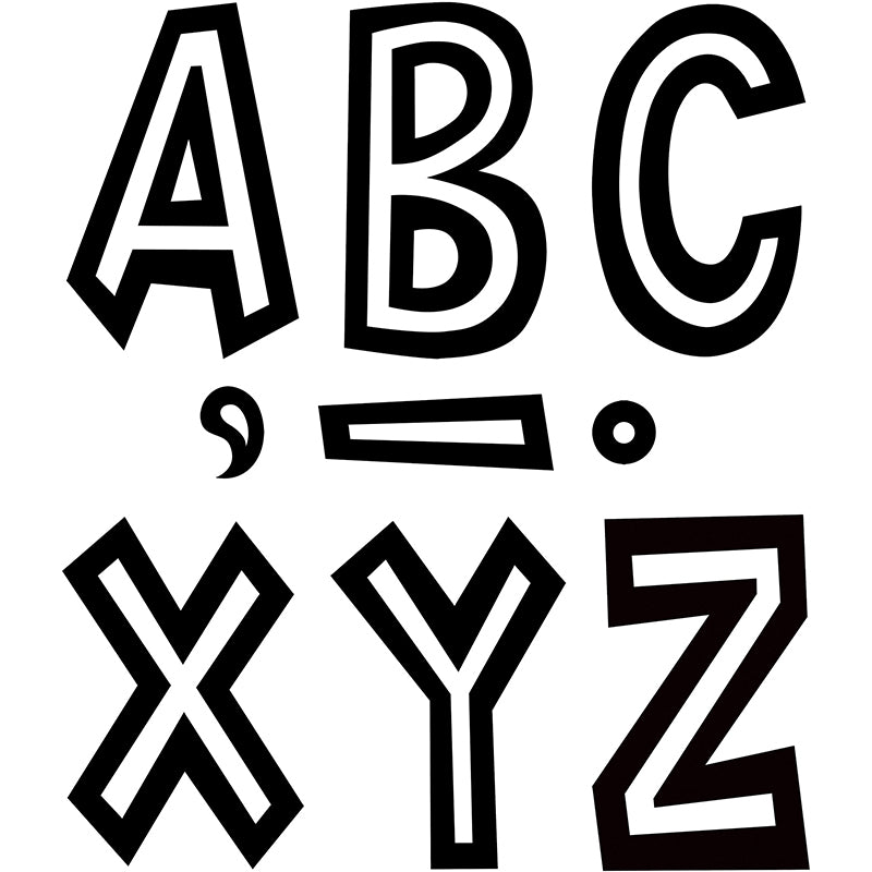 BLACK & WHITE 7IN FUN FONT LETTERS
