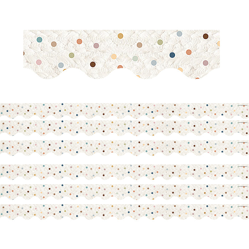 (6 PK) WELCOME DOTS SCALLOPED BORDR
