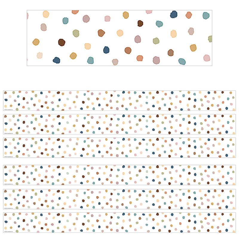 (6 PK) PAINTED DOTS STRAIGHT BORDER