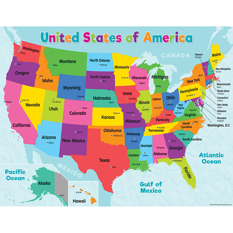 COLORFUL USA MAP CHART