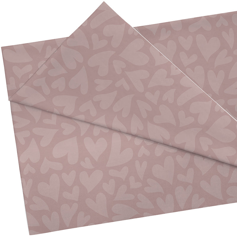 LIGHT MAUVE HEARTS CREATIVE FABRIC