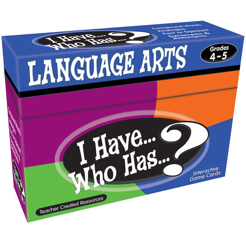 I HAVE WHO HAS LANGUAGE ARTS GR 4-5