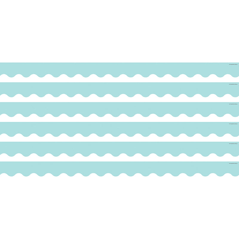 (6 PK) PASTEL BLUE SCALLOPED BORDER