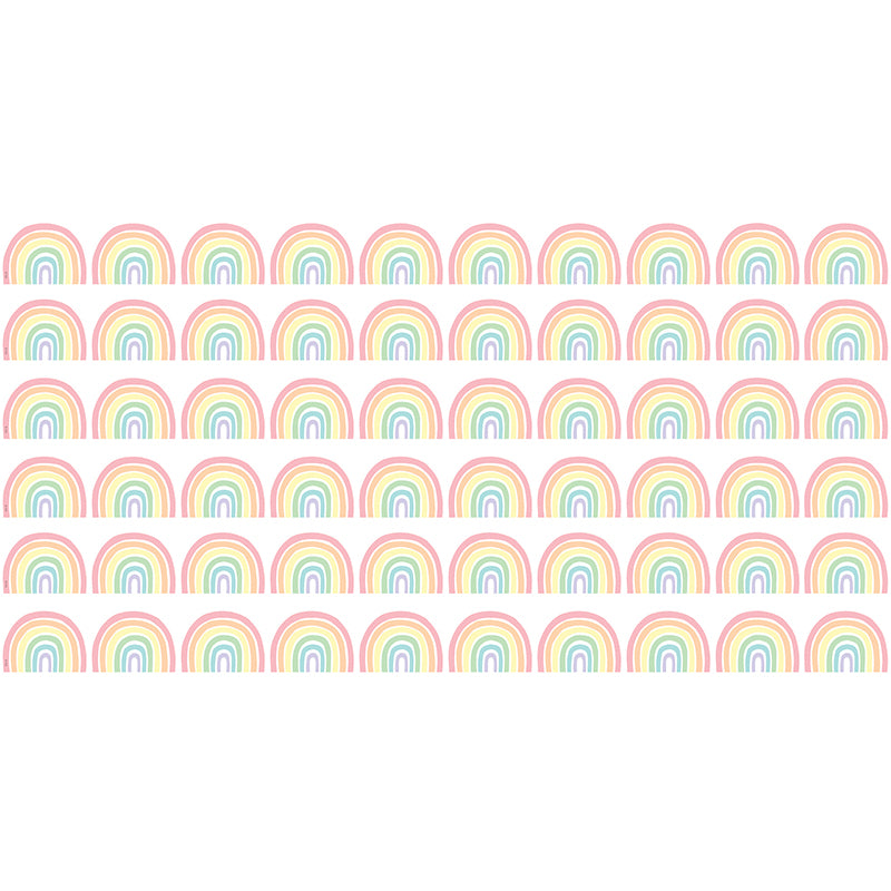 (6 PK) PASTEL POP RAINBOWS BORDER