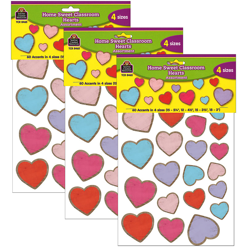 (3 PK) HEARTS ACCENTS ASSORTED