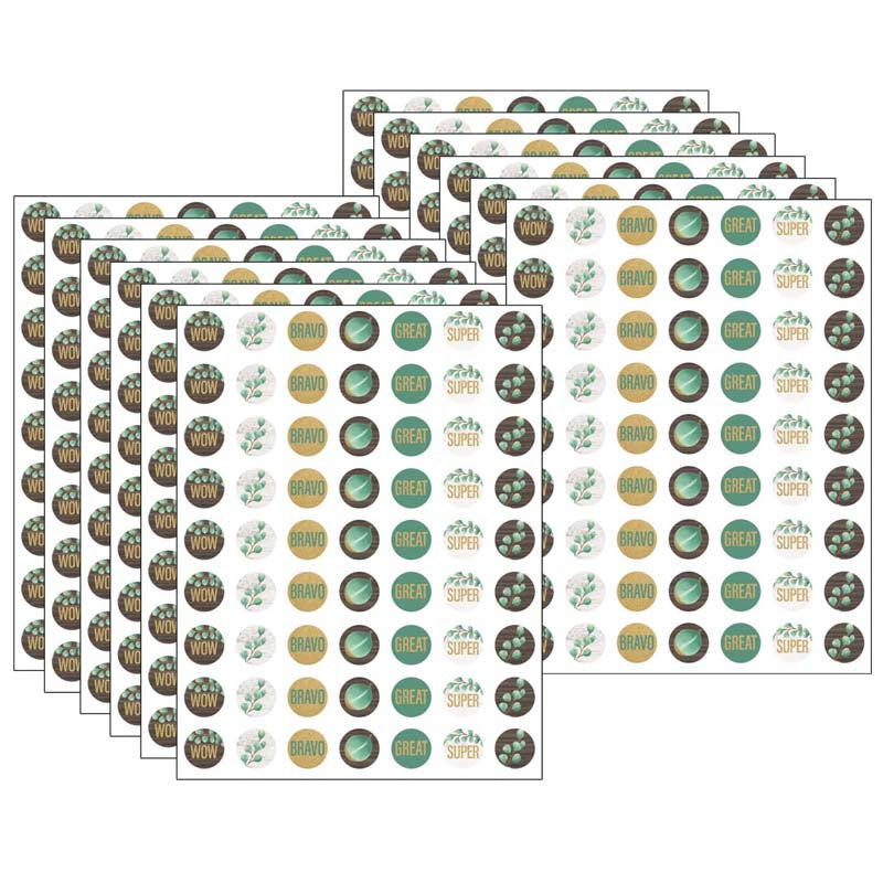 (12 PK) EUCALYPTUS MINI STICKERS