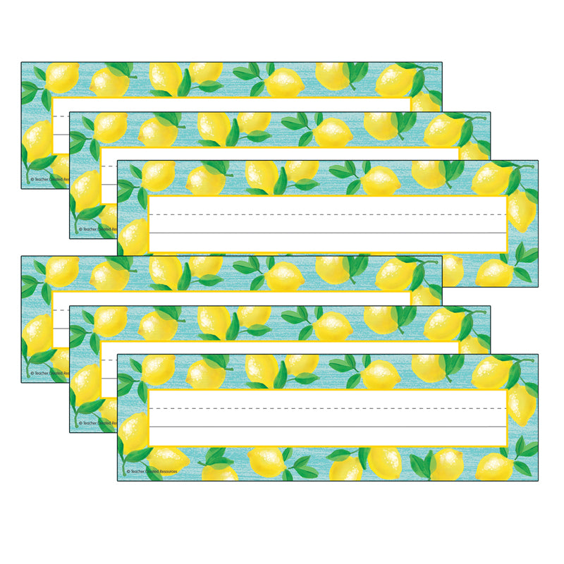 (6 PK) LEMON ZEST FLAT NAME PLATES