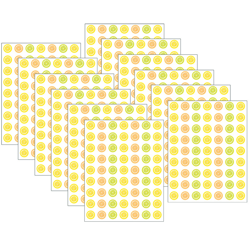 (12 PK) LEMON ZEST MINI STICKERS