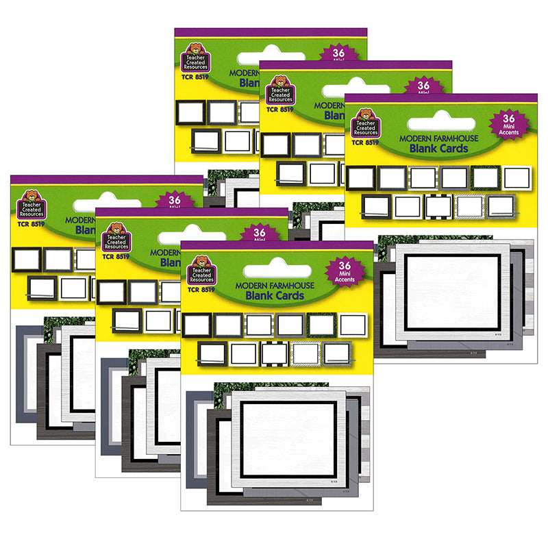 (6 PK) MODRN FARMHOUSE BLANK CARDS