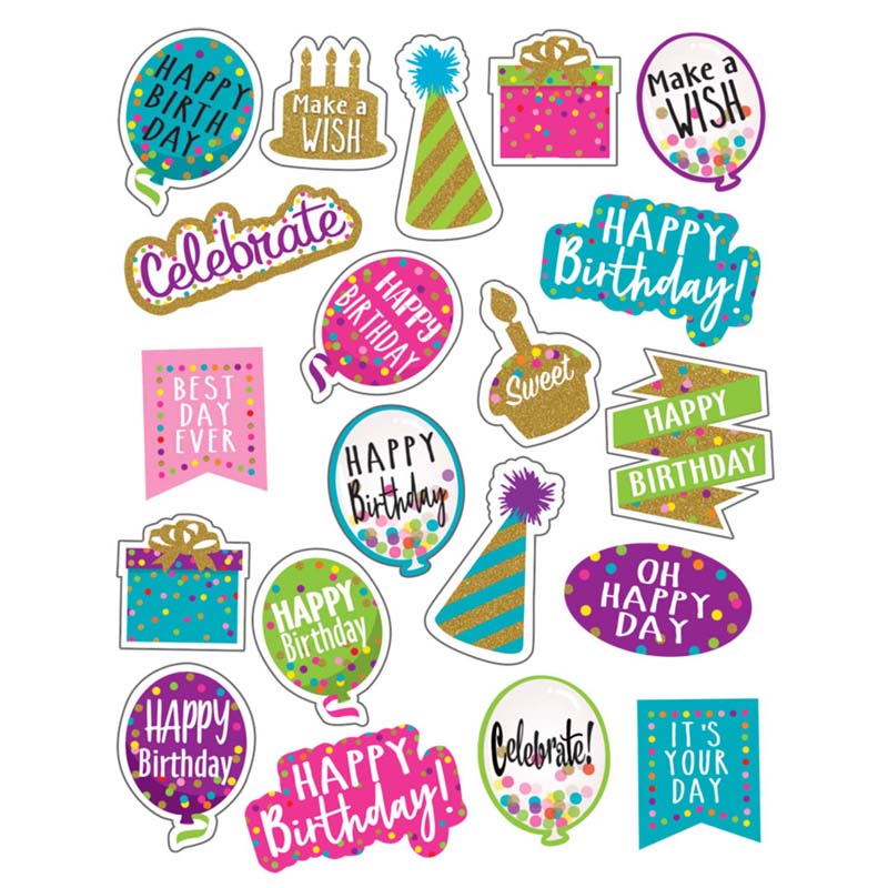CONFETTI HAPPY BIRTHDAY STICKERS