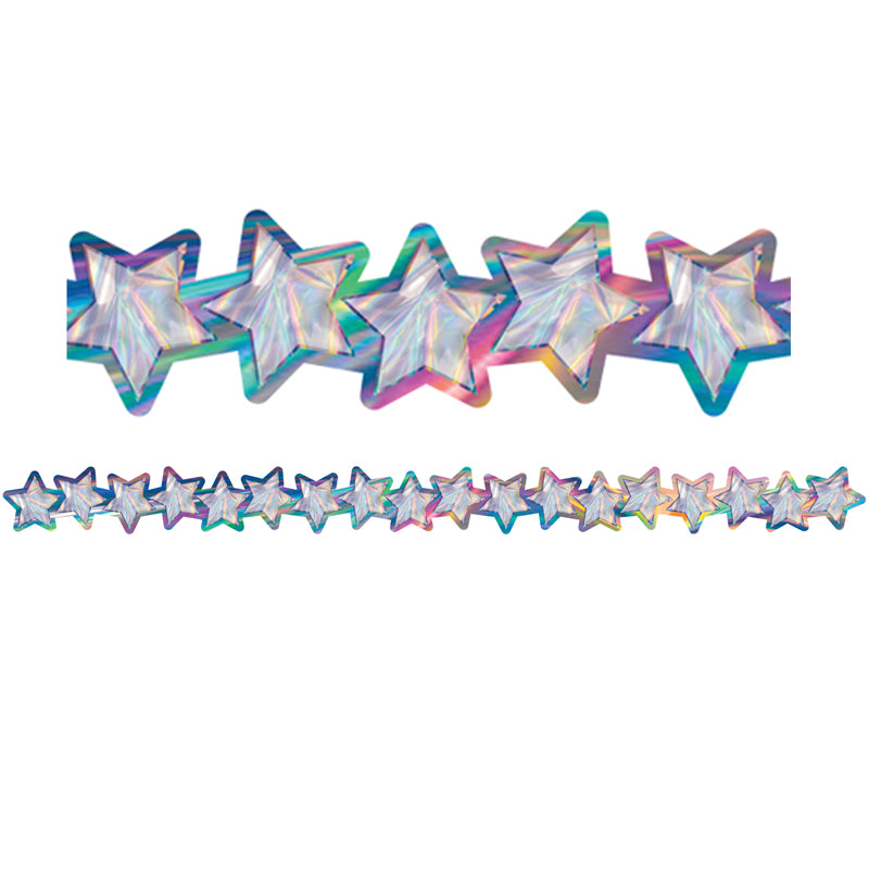 IRIDESCENT STARS DIE-CUT BORDER