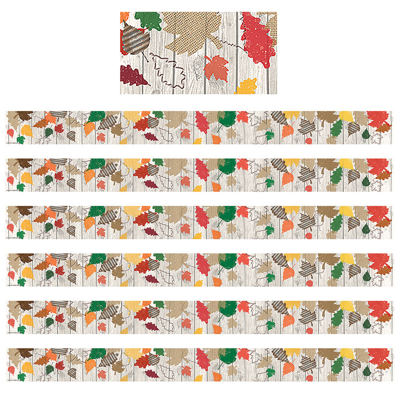 (6 PK) HAPPY FALL STRAIGHT BORDER