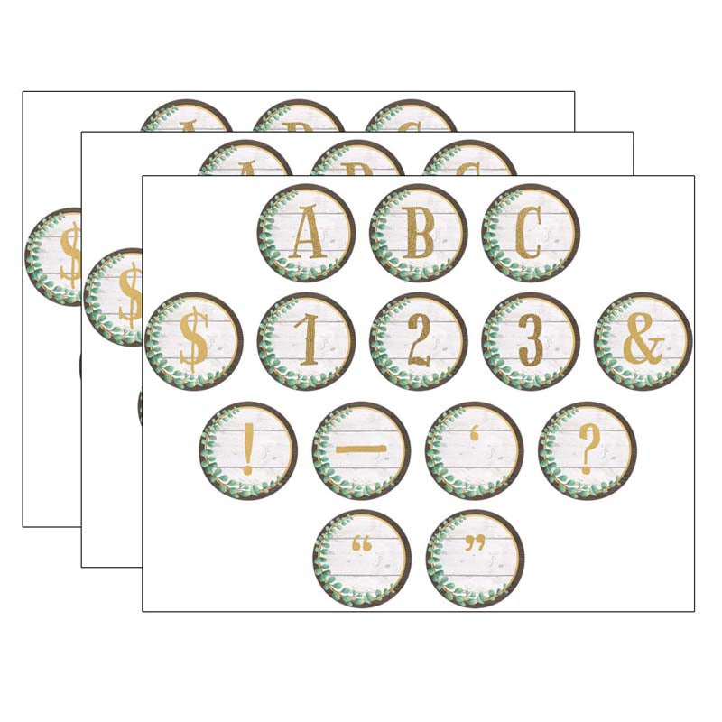 (3 PK) EUCALYPTUS CIRCLE LETTERS