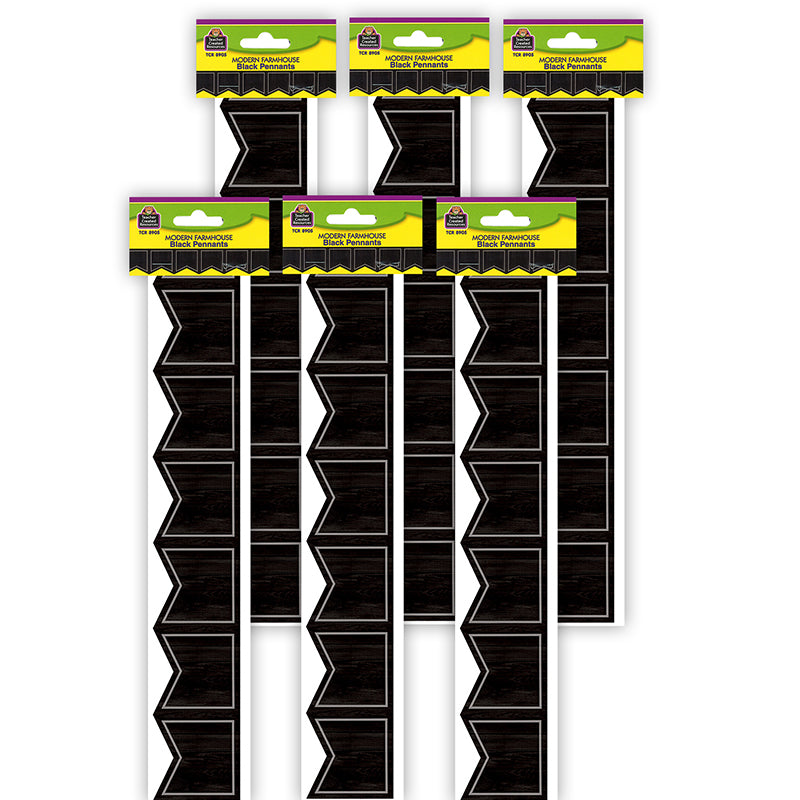 (6 PK) BLACK PENNANTS DIECUT BORDR