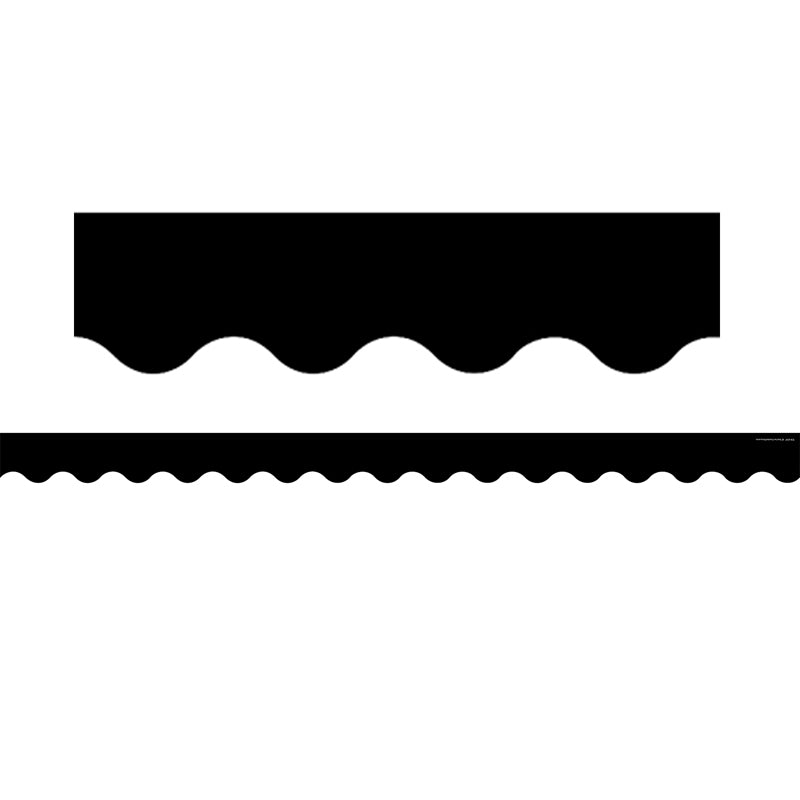 BLACK SCALLOPED ROLLED BORDER TRIM