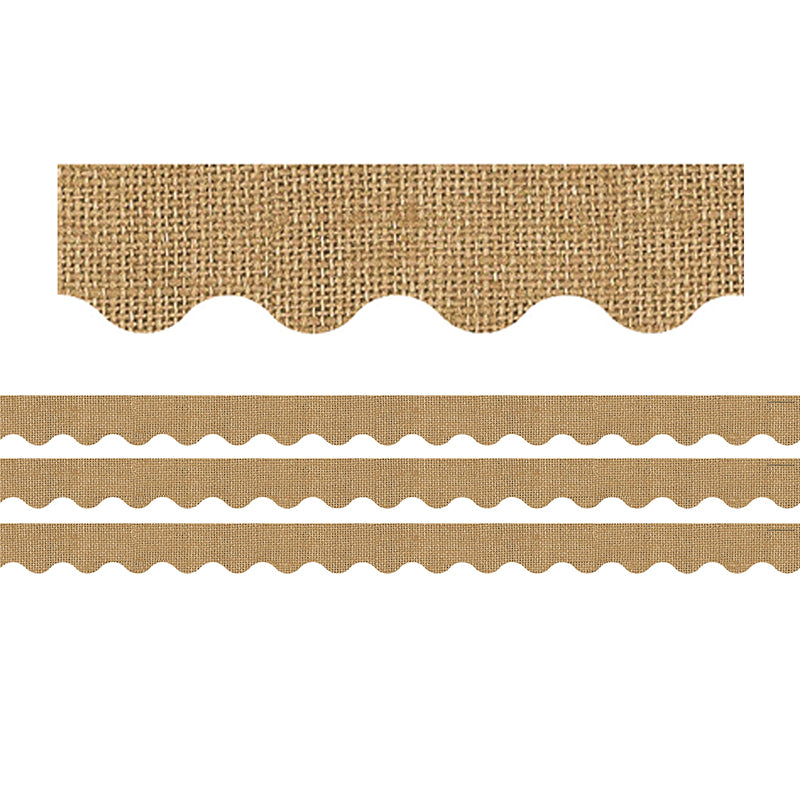 (3 PK) BURLAP SCALLOPED ROLLED