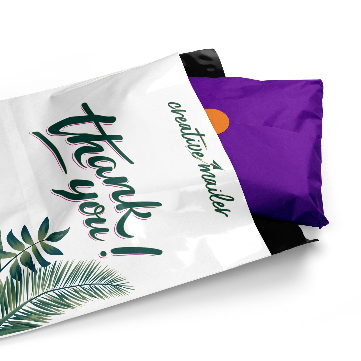 Poly Mailers 100 pcs 10x13 inch, Thank You Tropical Leaves Packaging Bags with Self Adhesive Strip 2.35 Mil Durable Mailing Envelopes for Shipping Multipurpose, Waterproof and Tear Proof