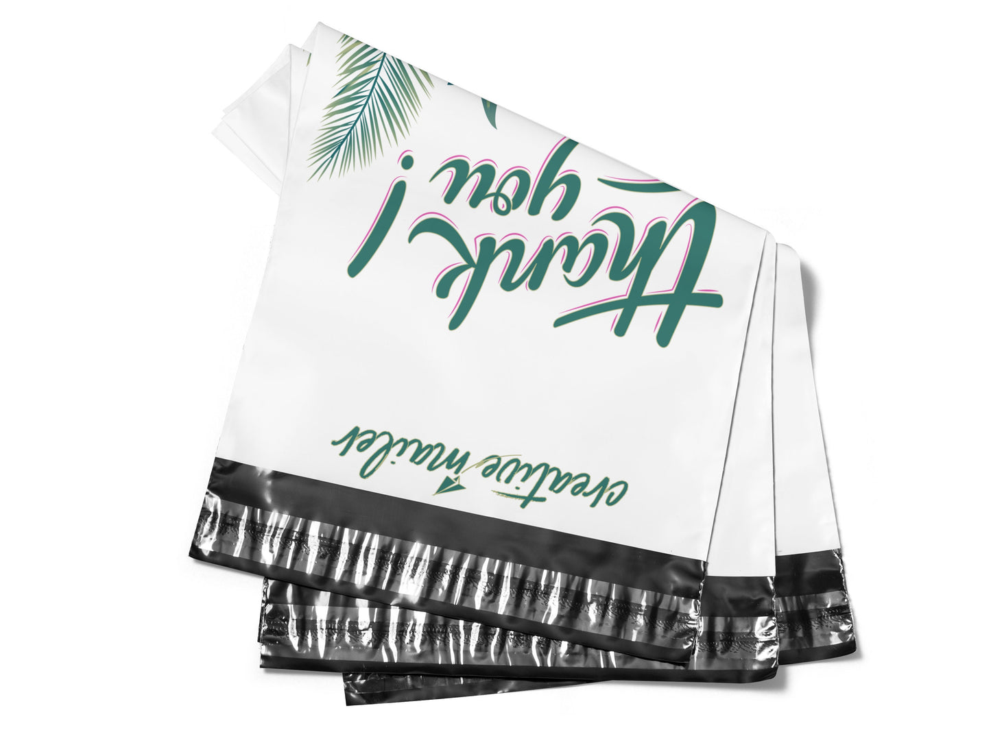 Poly Mailers 100 pcs 10x13 inch, Thank You Tropical Leaves Packaging Bags with Self Adhesive Strip 2.35 Mil Durable Mailing Envelopes for Shipping Multipurpose, Waterproof and Tear Proof