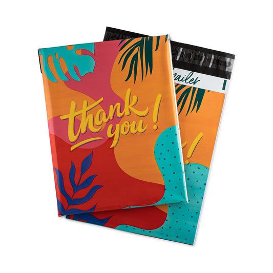 Poly Mailers 10x13 inch 100 pcs, Thank You Shipping Bags with Colorful Packaging Design, Self Adhesive Strip 2.35 Mil Durable Mailing Envelopes for Shipping Multipurpose