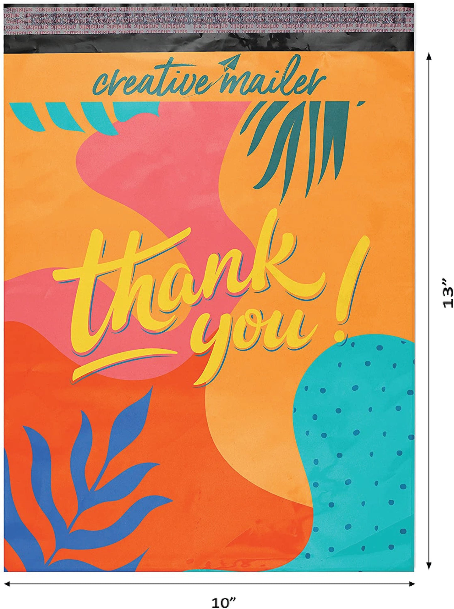 Poly Mailers 10x13 inch 100 pcs, Thank You Shipping Bags with Colorful Packaging Design, Self Adhesive Strip 2.35 Mil Durable Mailing Envelopes for Shipping Multipurpose