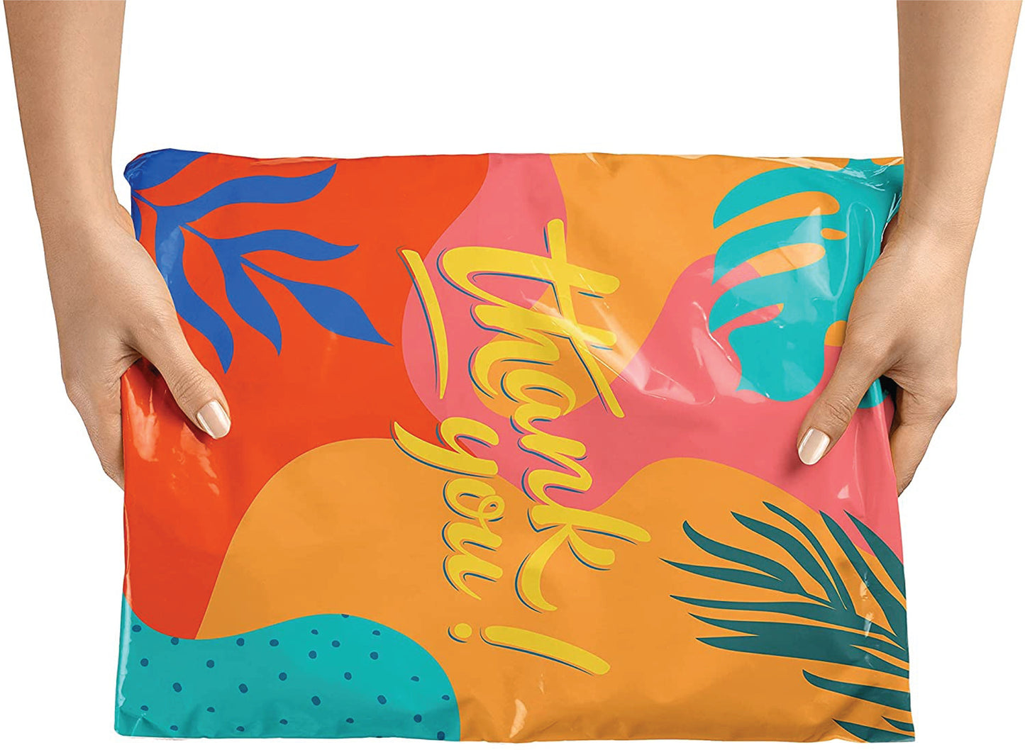 Poly Mailers 10x13 inch 100 pcs, Thank You Shipping Bags with Colorful Packaging Design, Self Adhesive Strip 2.35 Mil Durable Mailing Envelopes for Shipping Multipurpose