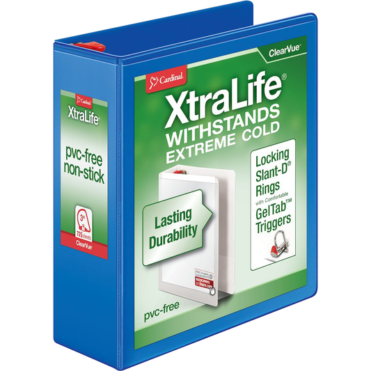 Cardinal XtraLife ClearVue Non-Stick Slant-D Ring Binder