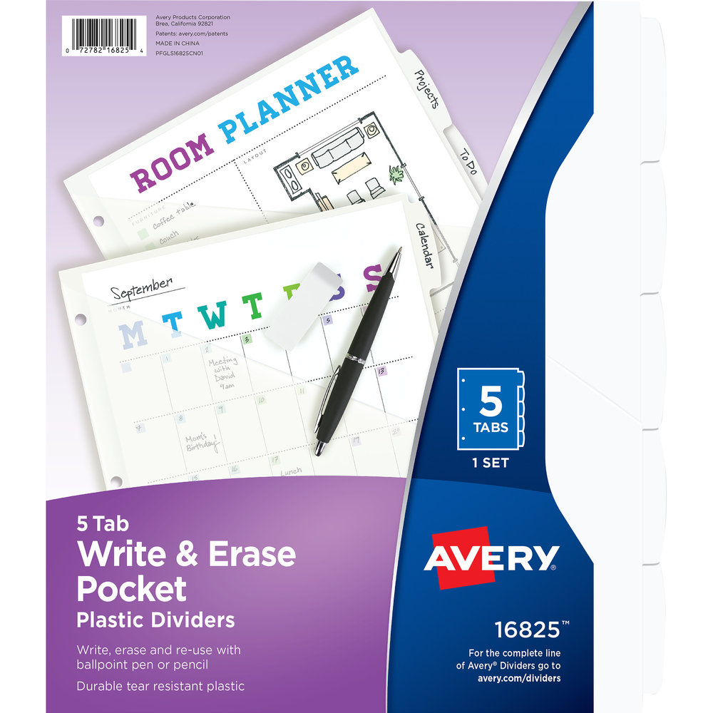 Write and Erase Plastic Pocket Divider