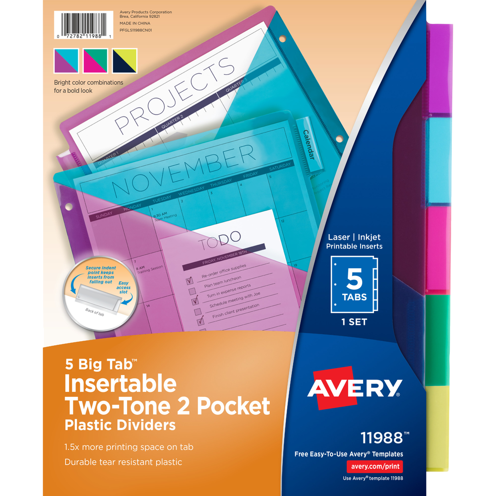 Insertable Two-Tone Plastic Pocket Divider