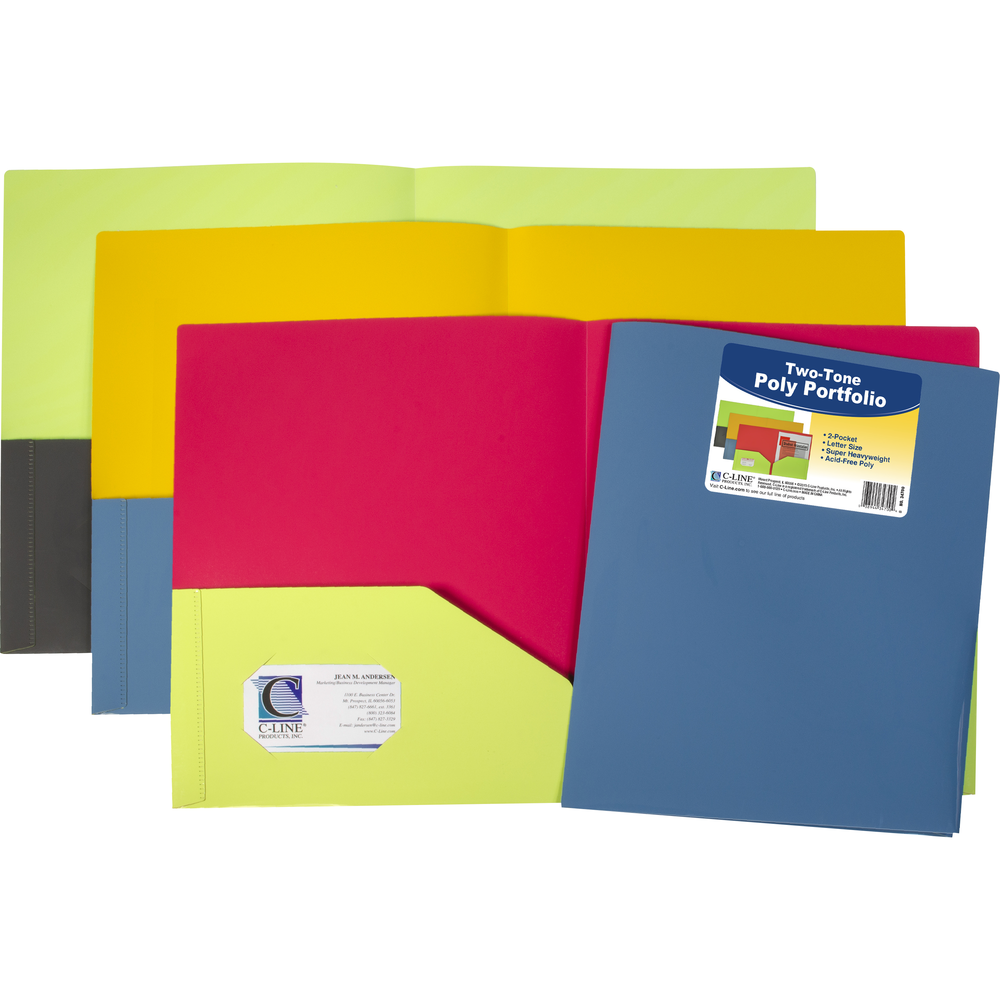 Two-Tone 2-Pocket Poly Portfolio