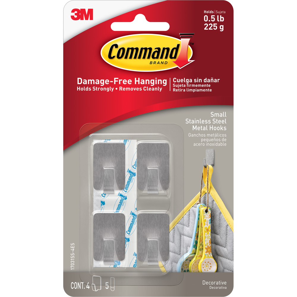 Command Stainless Steel Metal Hooks