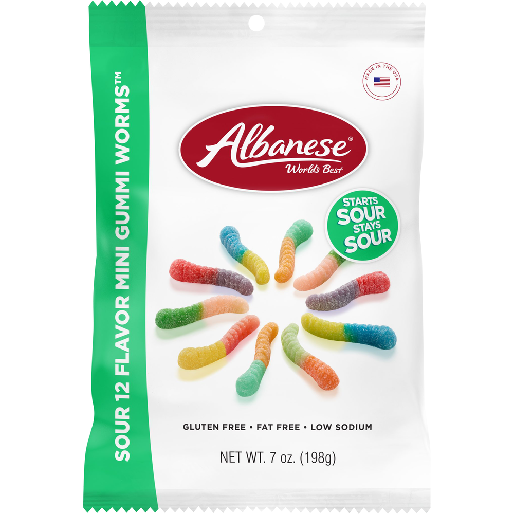 World's Best Sour 12 Flavor Mini Gummi Worms