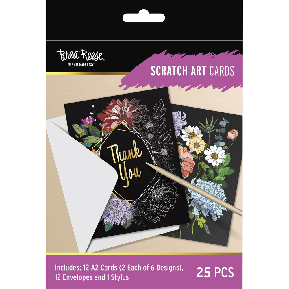 Floral Scratch Art Card Kit