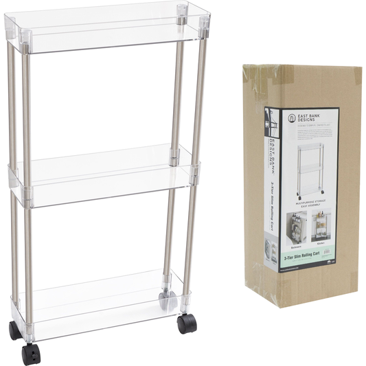 Acrylic Slim 3-Tier Cart