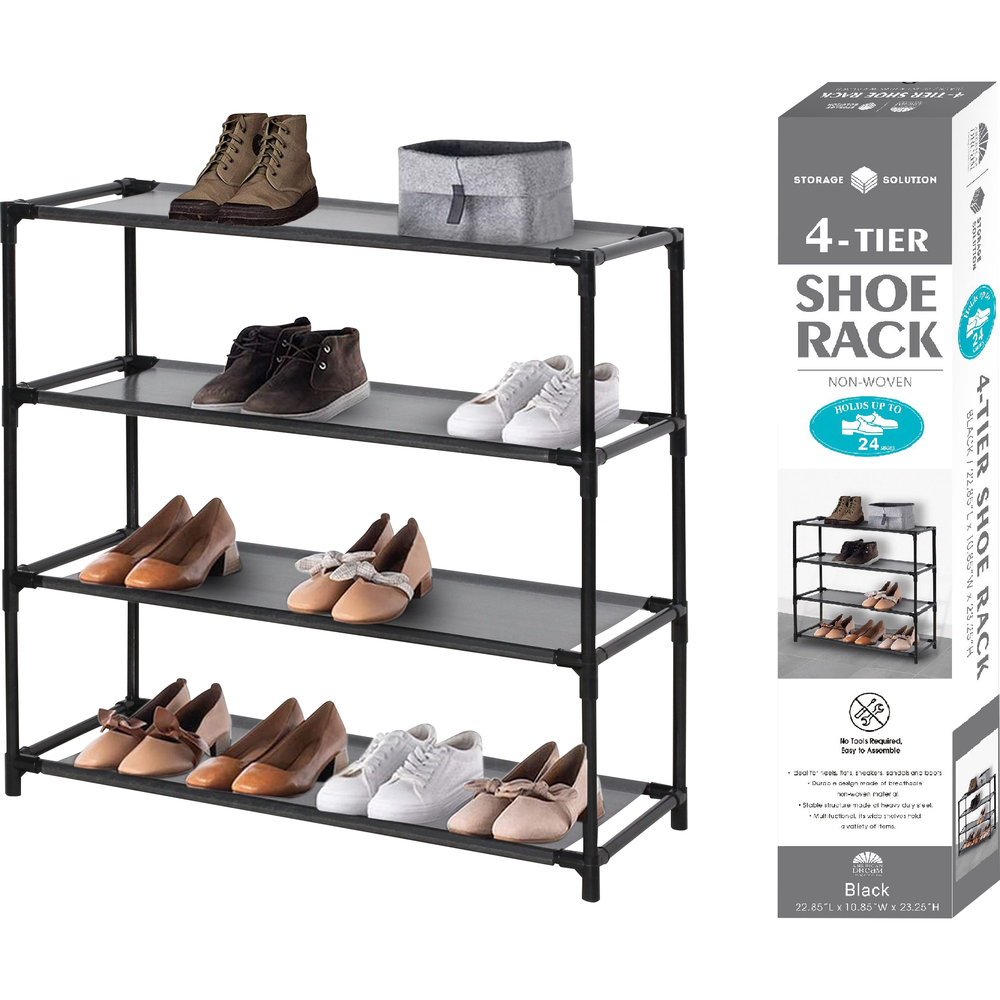 4-Tier Non-Woven Shoe Rack