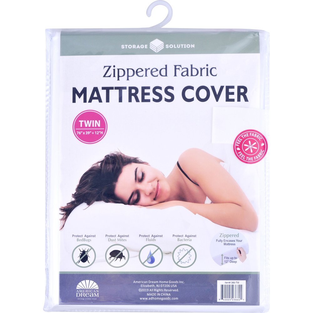 Twin Fabric Mattress Cover with Zipper
