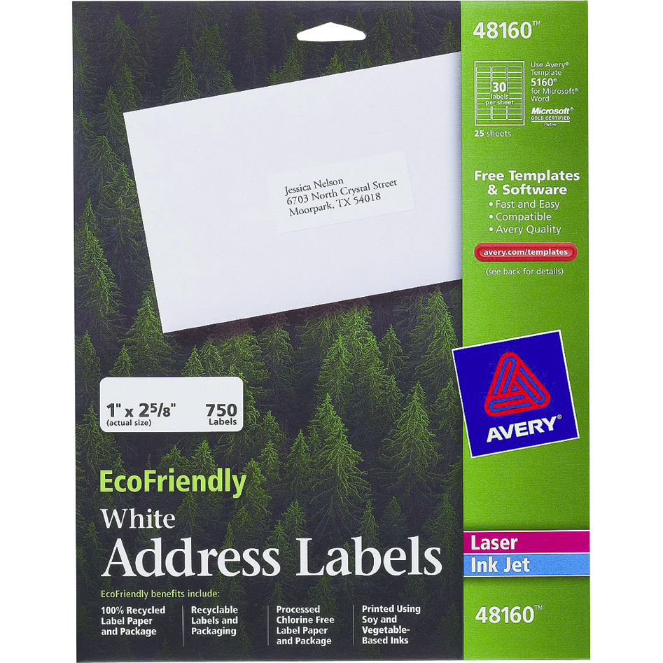 EcoFriendly Printable Address Label