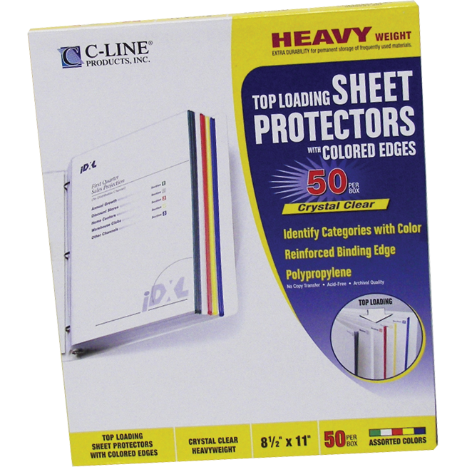 Colored Edge Heavyweight Sheet Protector