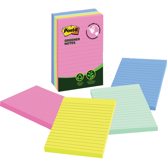 Post-it Greener Lined Sticky Notepad