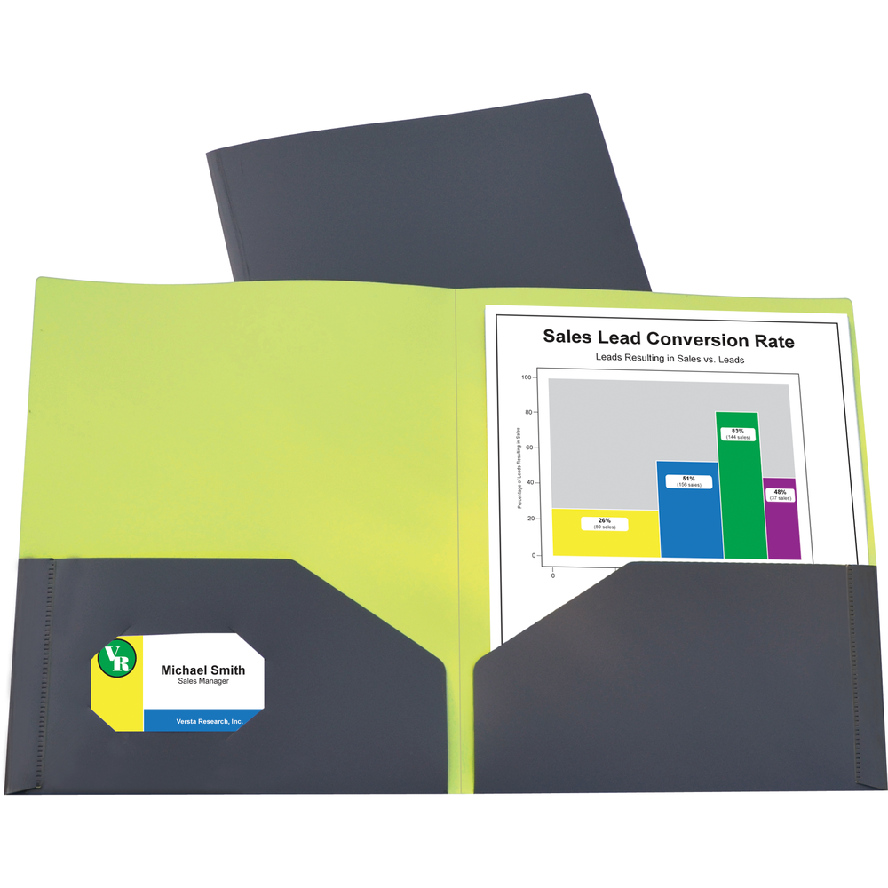 Two-Tone 2-Pocket Poly Portfolio